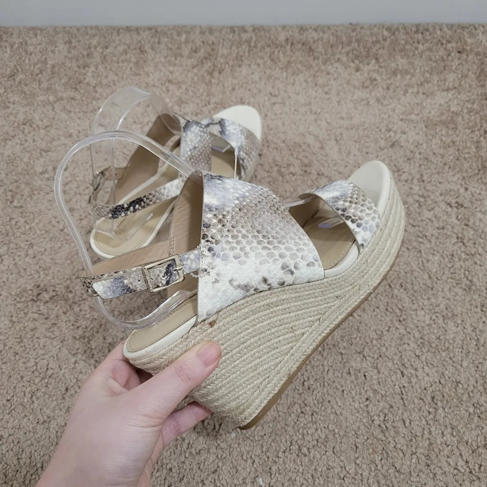 Antonio Melani Snakeskin Espadrille Wedge‎ Slingback Sandal 8M